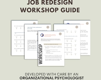 Job Crafting Workshop Guide: Personalarbeit Mitarbeiter Redesign (Digitaler Download)