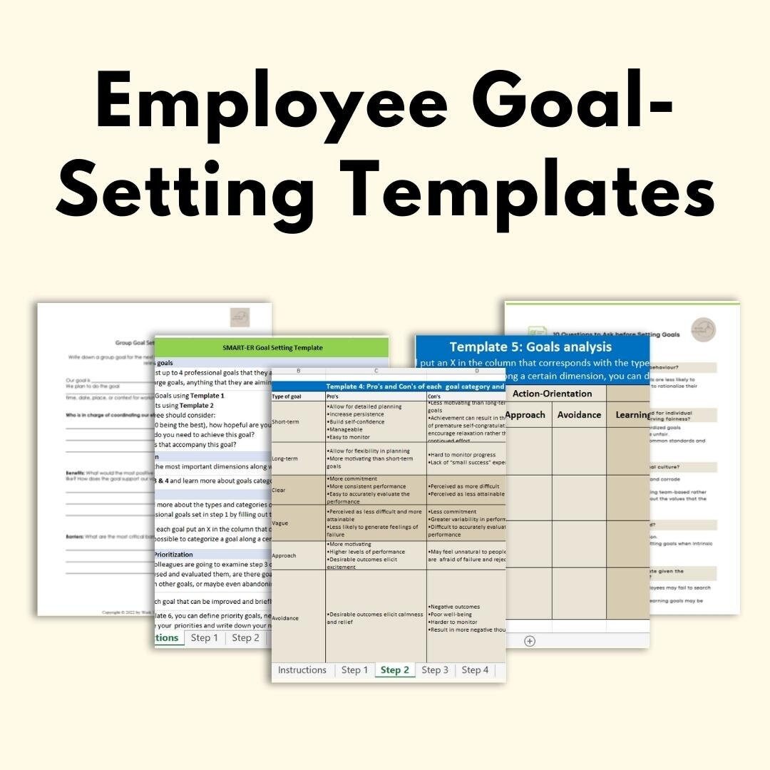 Employee Goalsetting Templates Fillin Templates & Etsy