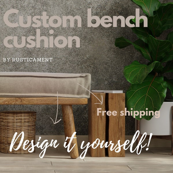 5 cm thick - Custom bench cushion, personalised, indoor seat cushion, Free shipping