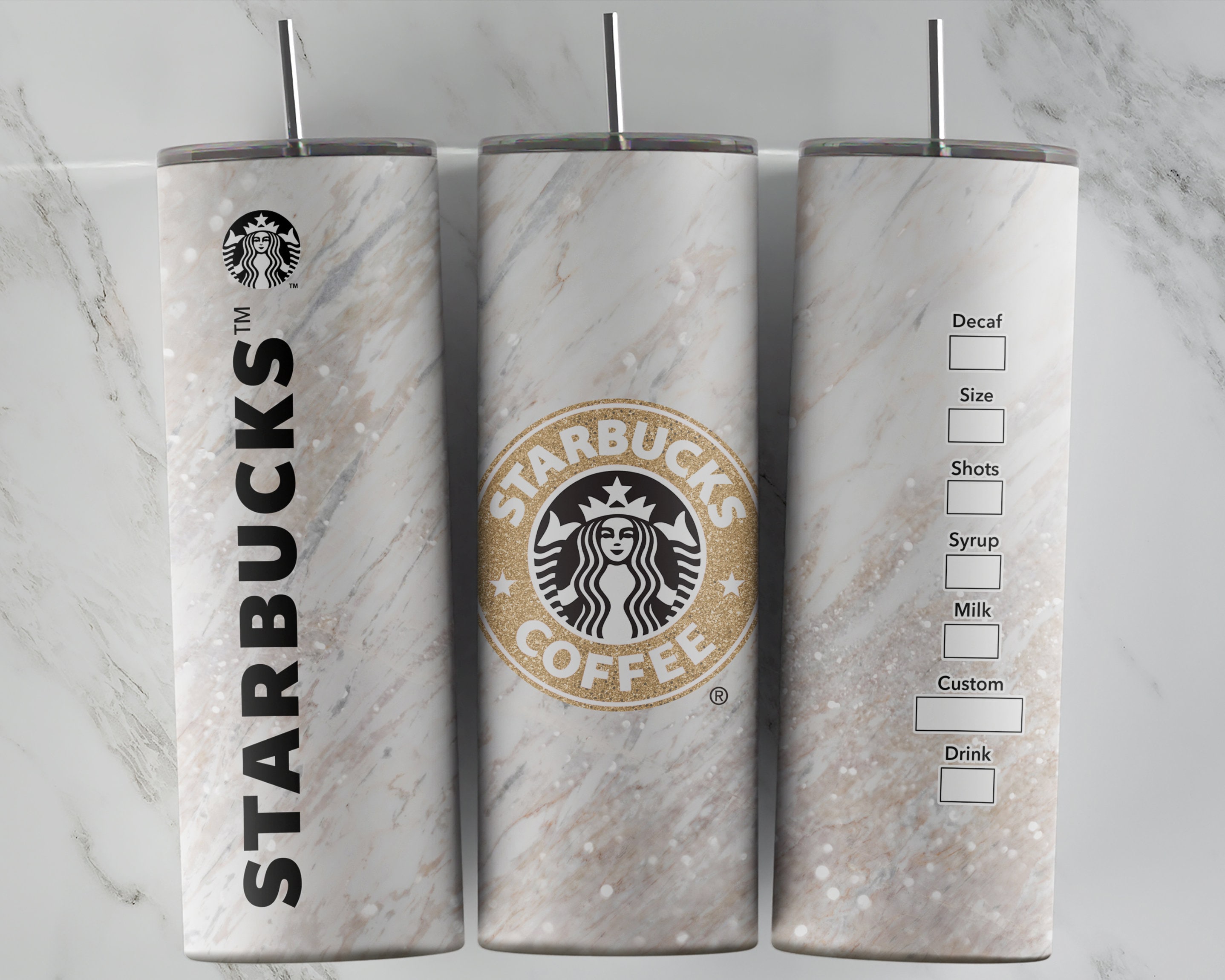 Starbucks Sublimation Tumbler Design With Sunflower Border / Diseño De Vaso  De Sublimación De Starbucks Con Borde De Girasol 