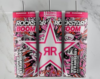 Rockstar Strawberry Tumbler Design | Sublimation Designs Downloads, Digital download, 20 oz tumbler sublimations, Digital file, tumbler wrap