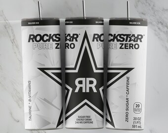 Rockstar Silver Ice Pure Zero Tumbler Design | Sublimation Designs Downloads, Digital download, 20oz tumbler, Digital file, tumbler wrap