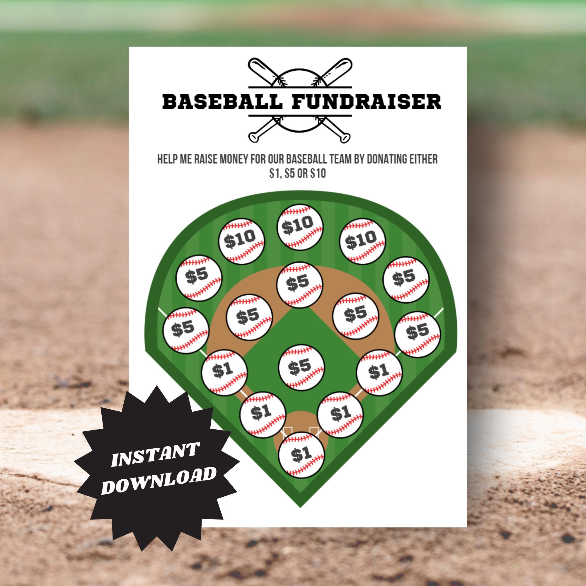 Printable Baseball Fundraiser Sheet | PDF Digital Download - Etsy