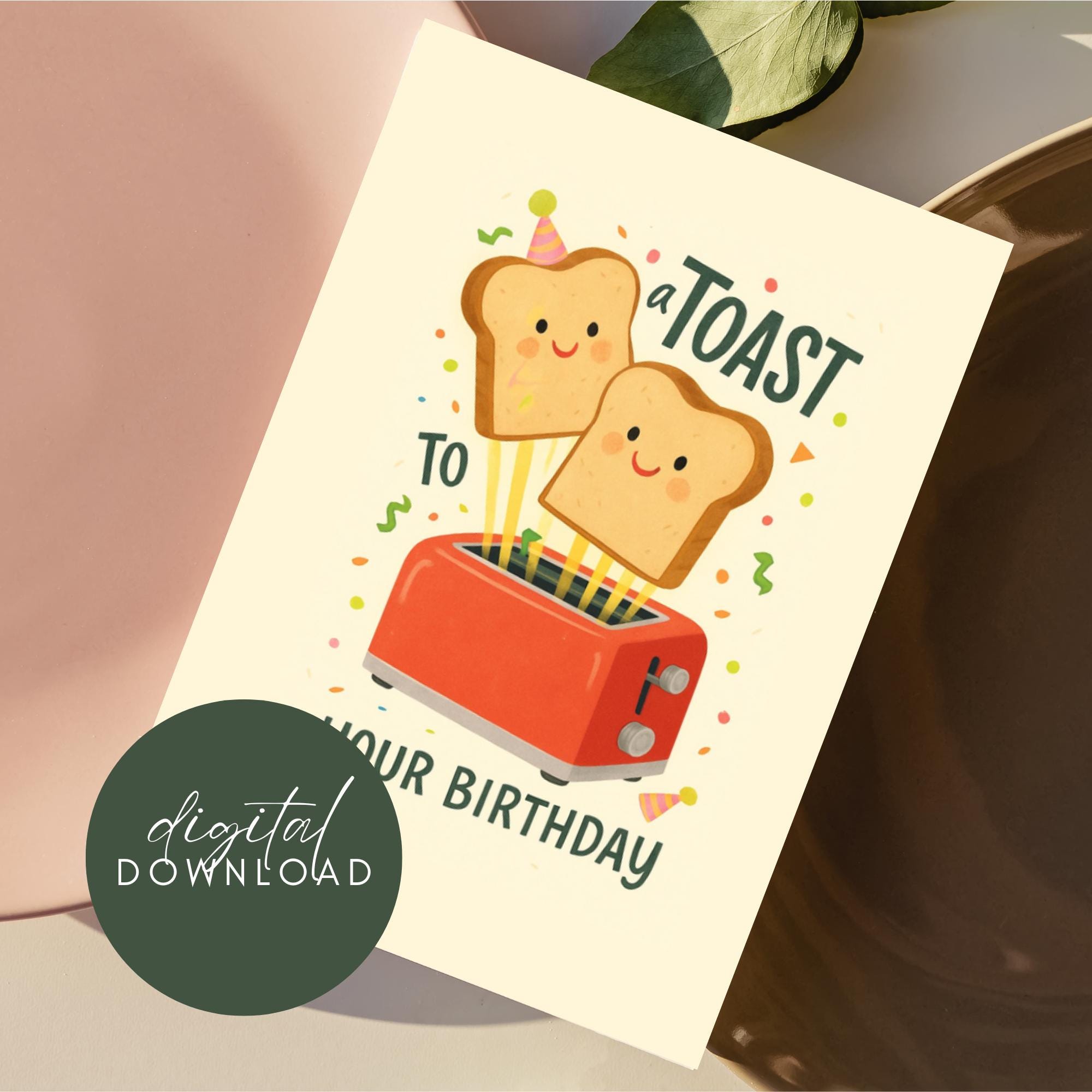 Printable Birthday Card | A Toast to Your Birthday Greeting Card ...