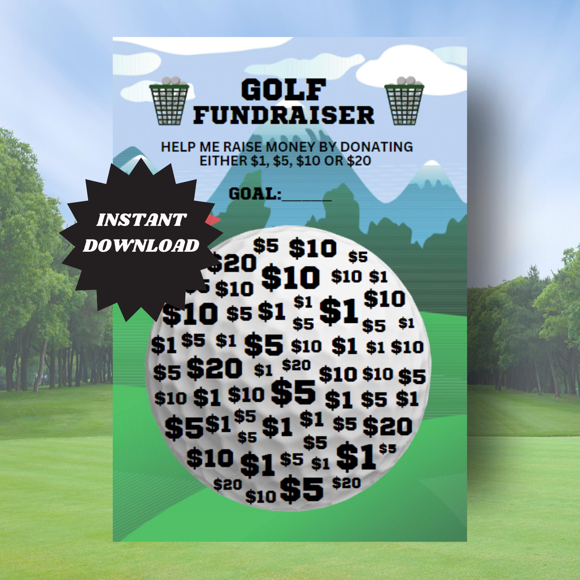 Printable Golf Fundraiser Sheet | Golf Digital Download - Etsy