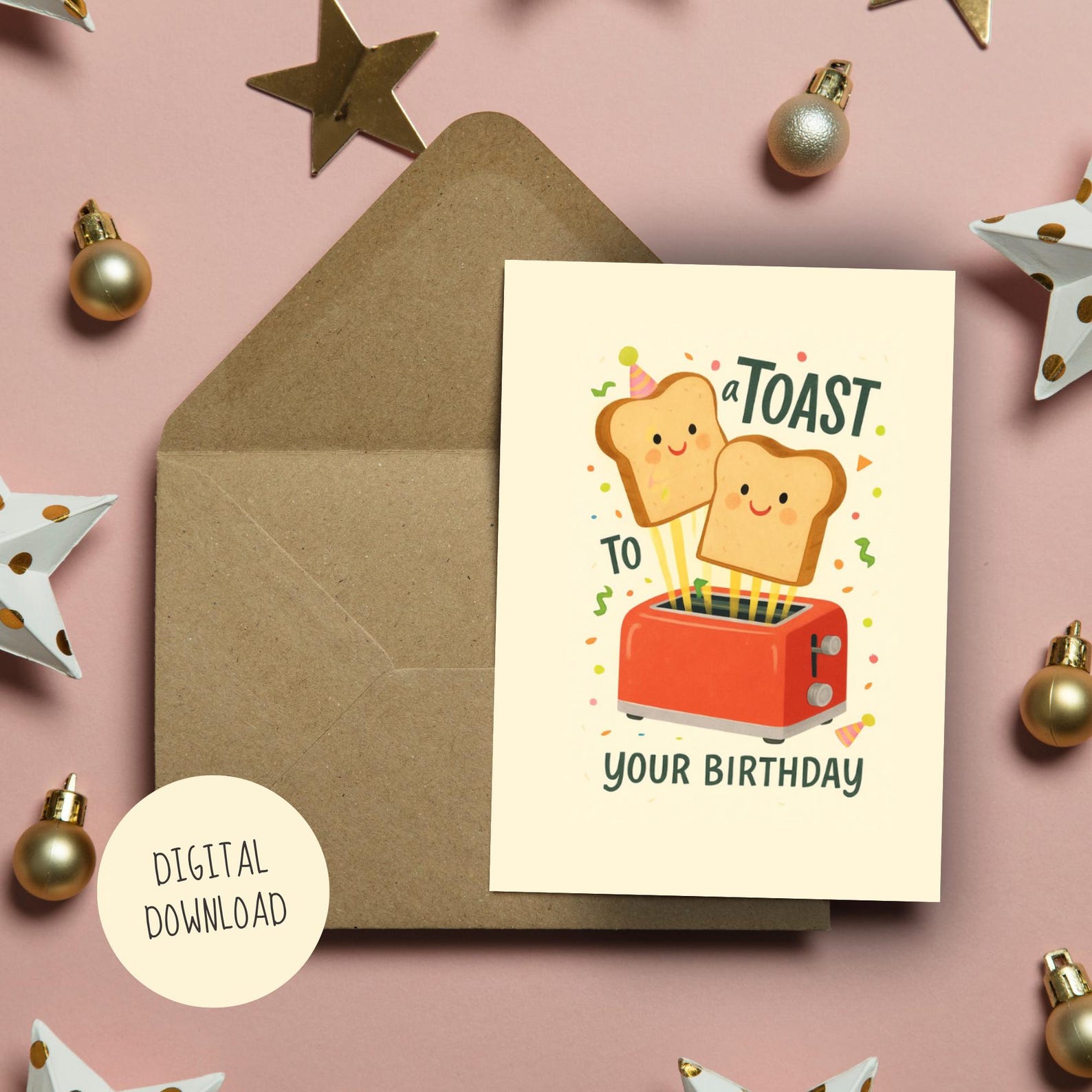 Printable Birthday Card | A Toast to Your Birthday Greeting Card ...