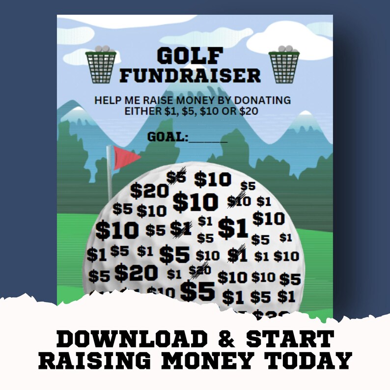 Printable Golf Fundraiser Sheet | Golf Digital Download - Etsy