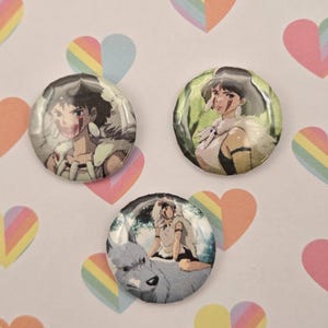 SPRING SALE Princess Mononoke Studio Ghibli Set of 3 Pins image 1