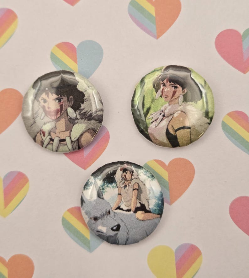 SPRING SALE Princess Mononoke Studio Ghibli Set of 3 Pins image 1