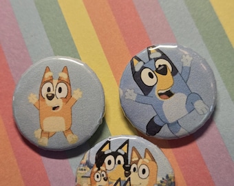 Set van 3 blauwe knopspelden