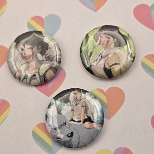 SPRING SALE Princess Mononoke Studio Ghibli Set of 3 Pins image 2