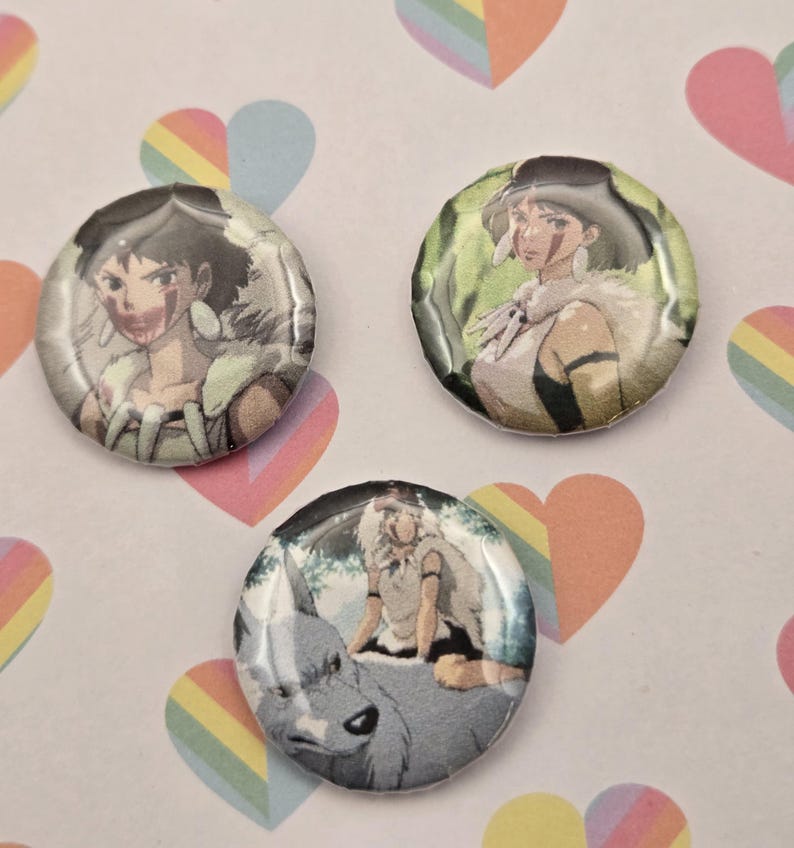 SPRING SALE Princess Mononoke Studio Ghibli Set of 3 Pins image 2