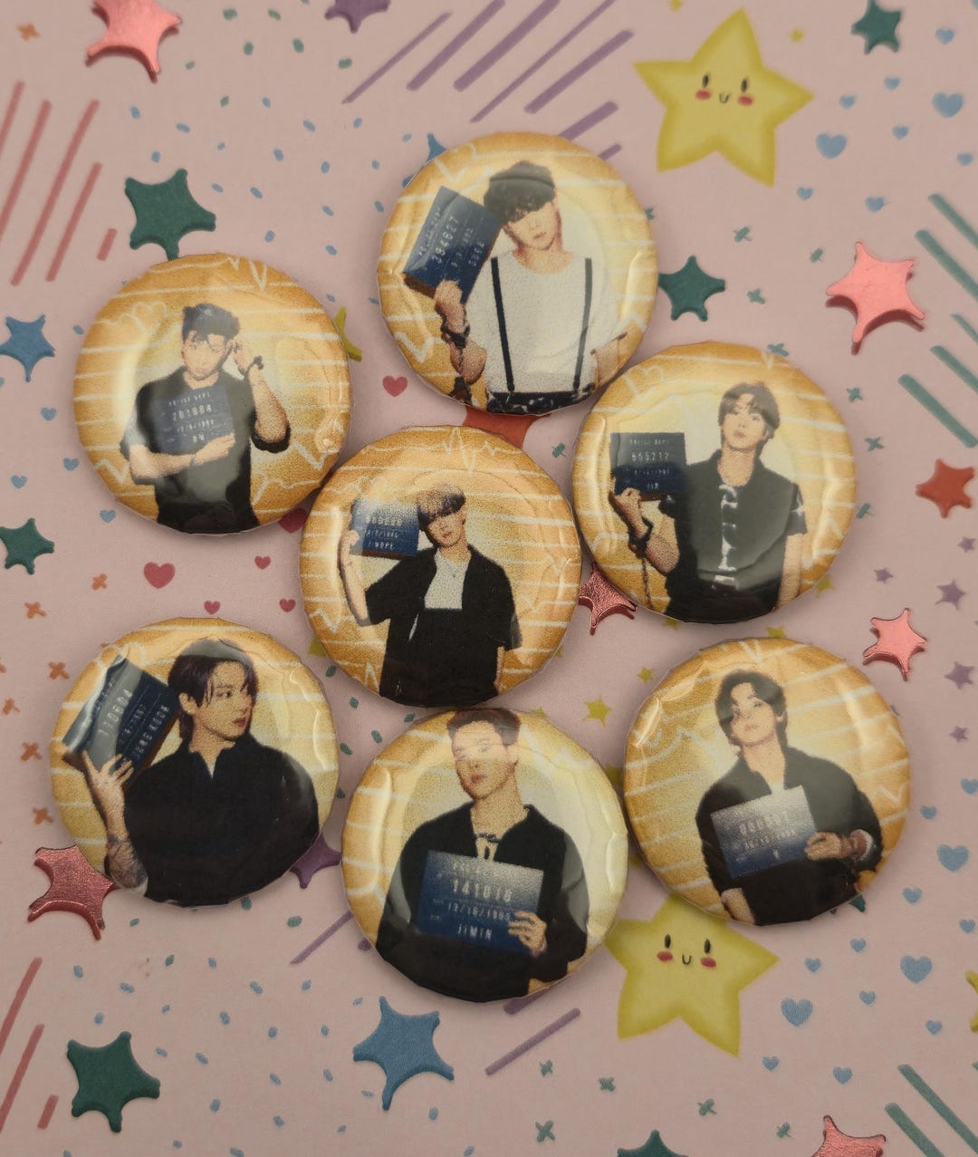 BTS Butter Album Era Set of 7 Button Pins Large or Small Pin