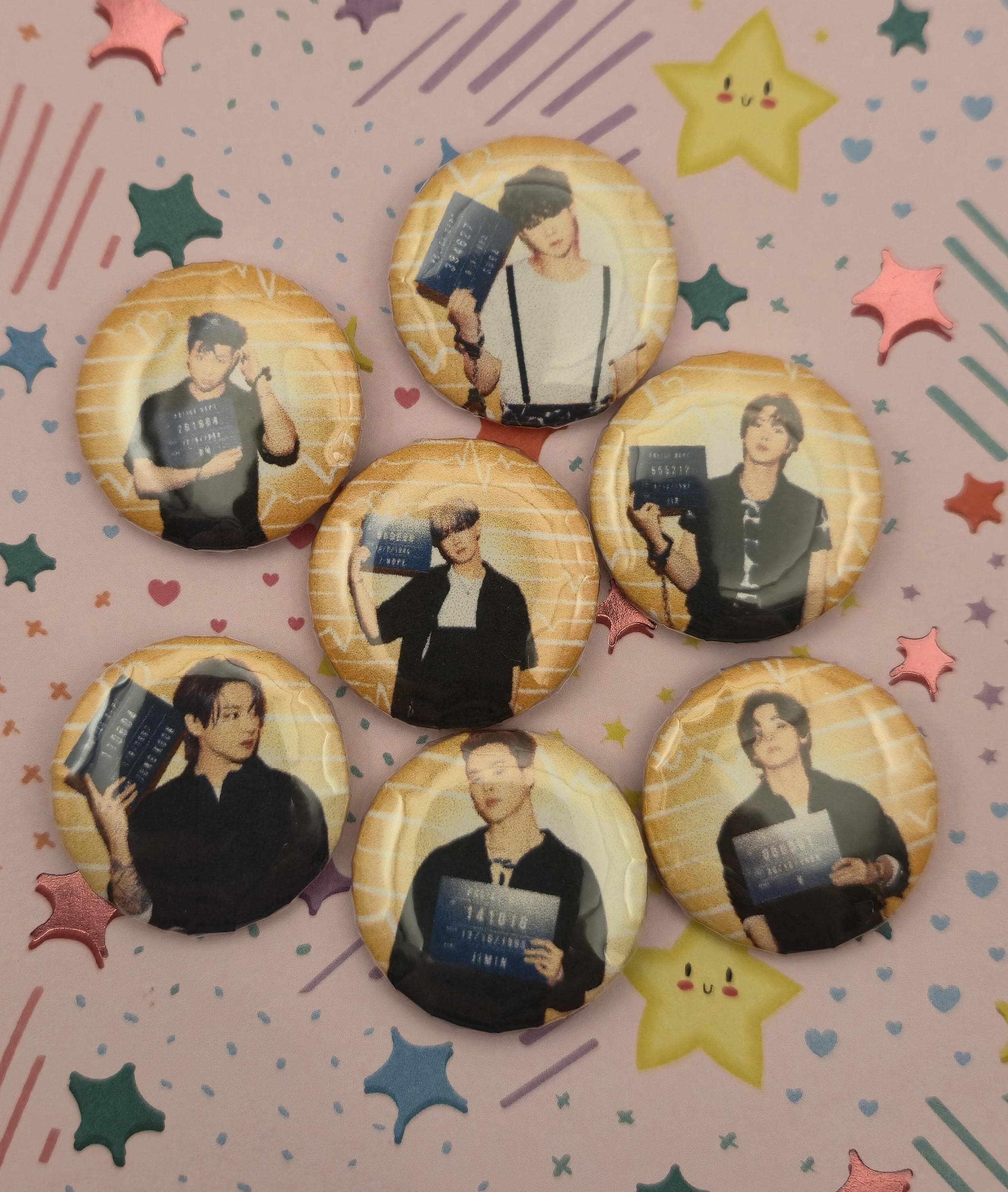 BTS Butter Album Era Set of 7 Button Pins Large or Small Pin