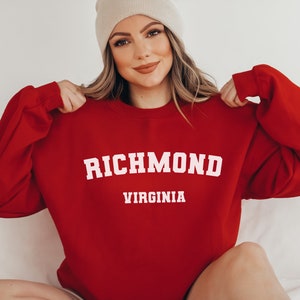 Richmond Sweatshirt | Soft Cozy Richmond Virginia Sweatshirt Crewneck Sweater Vintage College University Souvenir Gifts VA USA