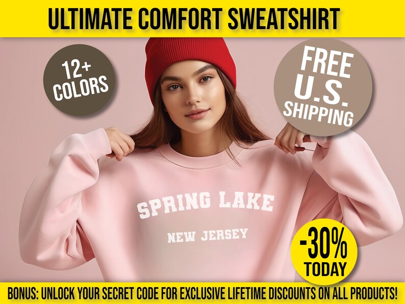 Spring Lake New Jersey Sweatshirt Unisex Collegiate Spring Lake