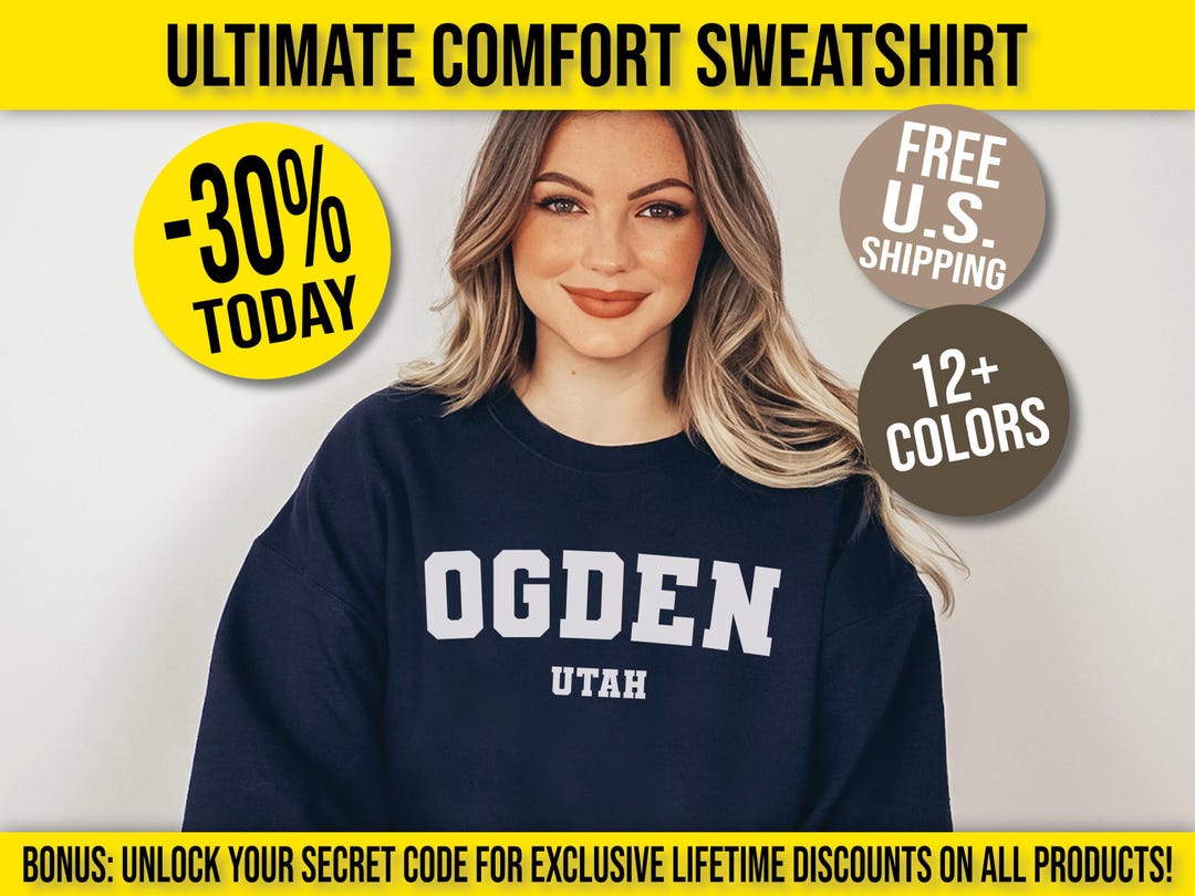 Ogden Utah Unisex Sweatshirt Collegiate Style Ogden Pullover Crewneck