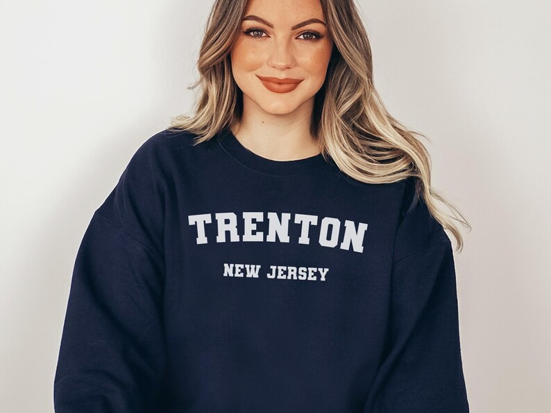 Trenton New Jersey Unisex Collegiate Trenton Crewneck Etsy UK