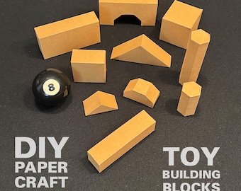 Blocchi da costruzione giocattolo - Modello di carta fai da te, artigianato di carta, Cricut
