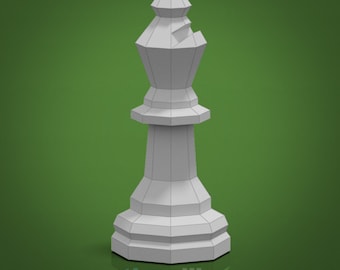 Giant Chess Piece - Bishop DIY Low Poly Paper Model Template