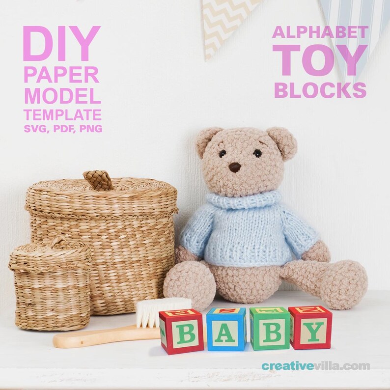 Toy Alphabet Learning Blocks - DIY Paper Model Template, Paper Craft ...