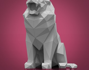 Roaring Lion DIY Low Poly Paper Model Template