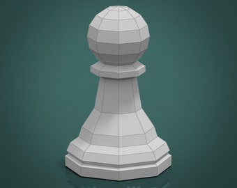 Giant Chess Piece - Pawn DIY Low Poly Paper Model Template