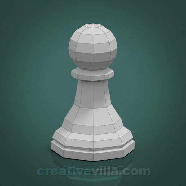 Giant Chess Piece - Pawn DIY Low Poly Paper Model Template