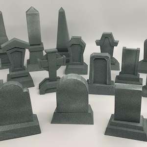 Modèle de modèle en papier Low Poly de la collection Pierres tombales, halloween, créations en papier