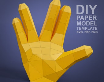 Lunga vita e prosperità - Modello di carta: mano emoji fai da te (download digitale)