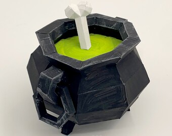 Witches Cauldren Low Poly Paper Model Template, paper craft, halloween