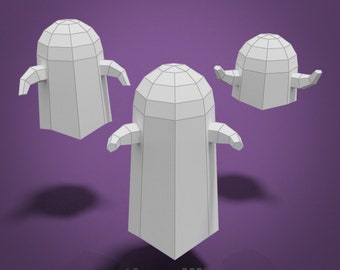 Paper Ghosts Low Poly Paper Model Template