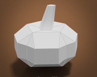 Modelo de modelo de papel Low Poly simples de abóbora
