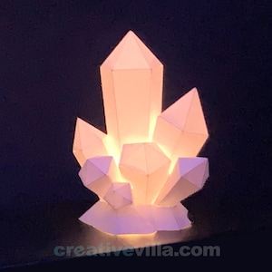 Plantilla de modelo de papel de baja poli DIY de cristales