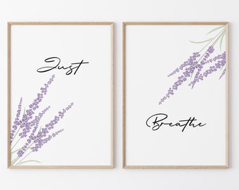 Just Breathe, Printable Wall Art, Peace Worry, Relaxing Printable, Mindfulness Poster, Stress Anxiety Self Help, Yoga Studio Prints