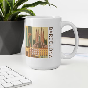 Barcelona coffee mug, Barcelona mug, travel gift,  your hometown mug, your favorite destination mug, Barcelona gift, Barcelona souvenir.