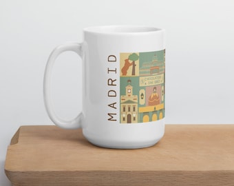 Madrid Tasse, Madrid Kaffeetasse, ReiseGeschenk, Stadt Tasse, Ihre Heimatstadt Tasse, Ihr Lieblingsziel Tasse, Madrid Geschenk, Madrid Souvenir.