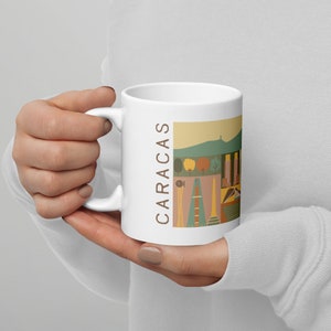 Caracas Mug, City mug, Caracas coffee mug, Venezuela gift, Caracas gift. Caracas y el Avila. Travel mug, travel gift.