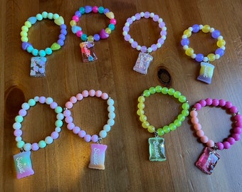 Candy bracelet, rainbow bracelet, candy jar bracelet, child’s bracelet, gift, beaded bracelet, birthday gift