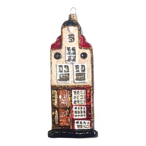 Christmas ornament Dutch Canal house, Amsterdam canal house of glass