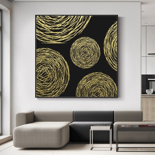 Abstract Golden Black Painting Golden Wall Art Oil Painting Art, Abstract Wall Decor, Modern Art, Gray Abstract Art, Gold shops Foil Oil Painting