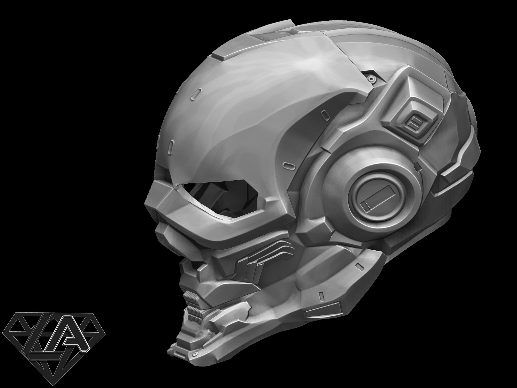 Halo Locus Custom Helmet 3d Print Model Etsy