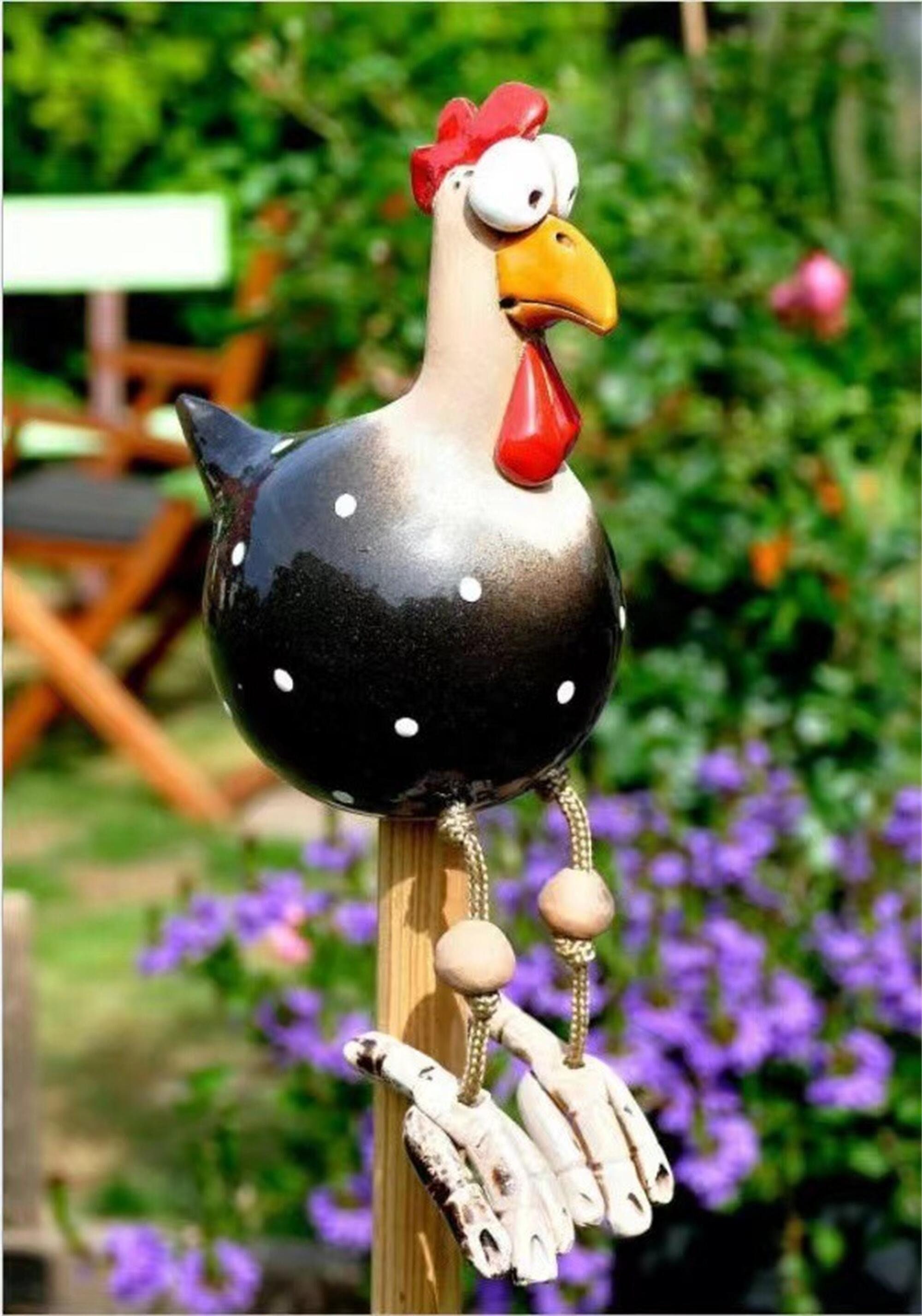 Garden Chicken Ornament Resin Rooster Art Decor Outdoor Yard Etsy