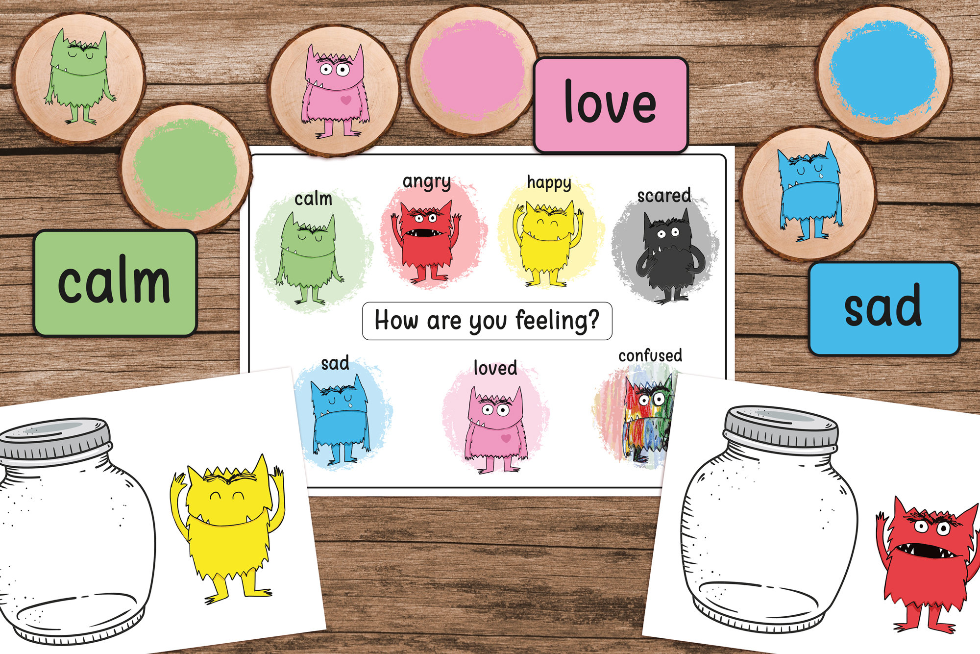 PRINTABLE Color Monster Emotionen Gefühle Farben - Etsy Österreich