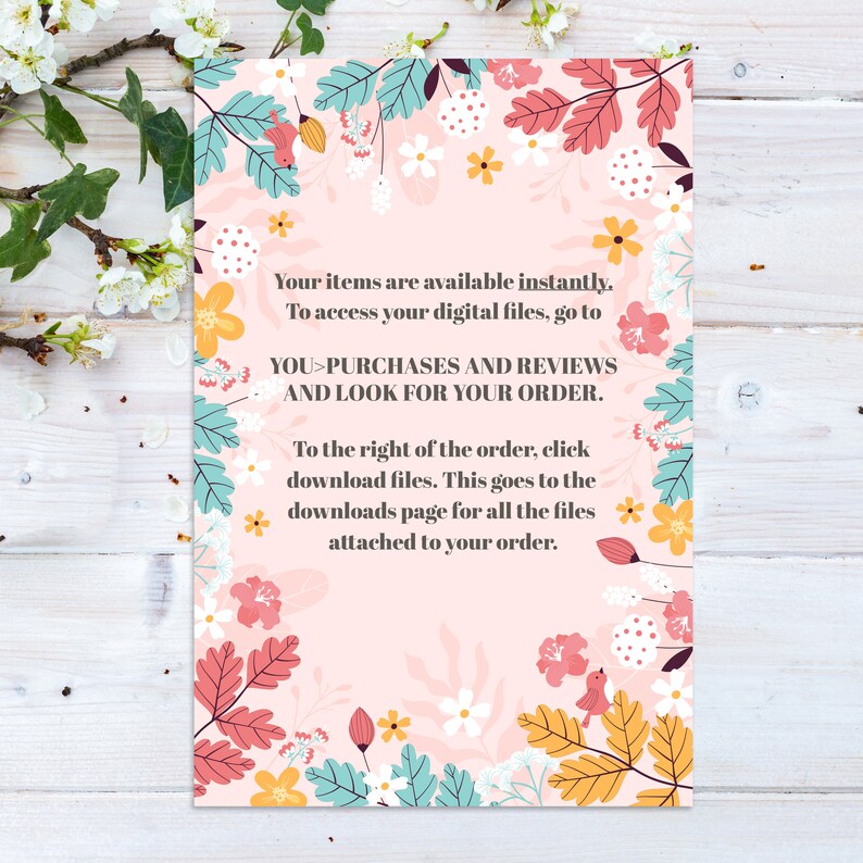 PRINTABLE, Instant Download, Spring, Summer, Autumn, Winter, Nature ...