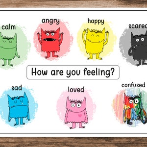 PRINTABLE Colour Monster Emotions Feelings Colours Etsy UK