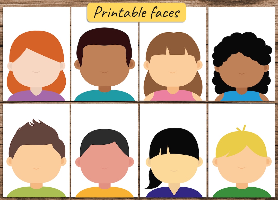 PRINTABLE, Download, DIY. Blank Faces, Understanding Emotions, Loose Parts Play, Play Doh/ Dough