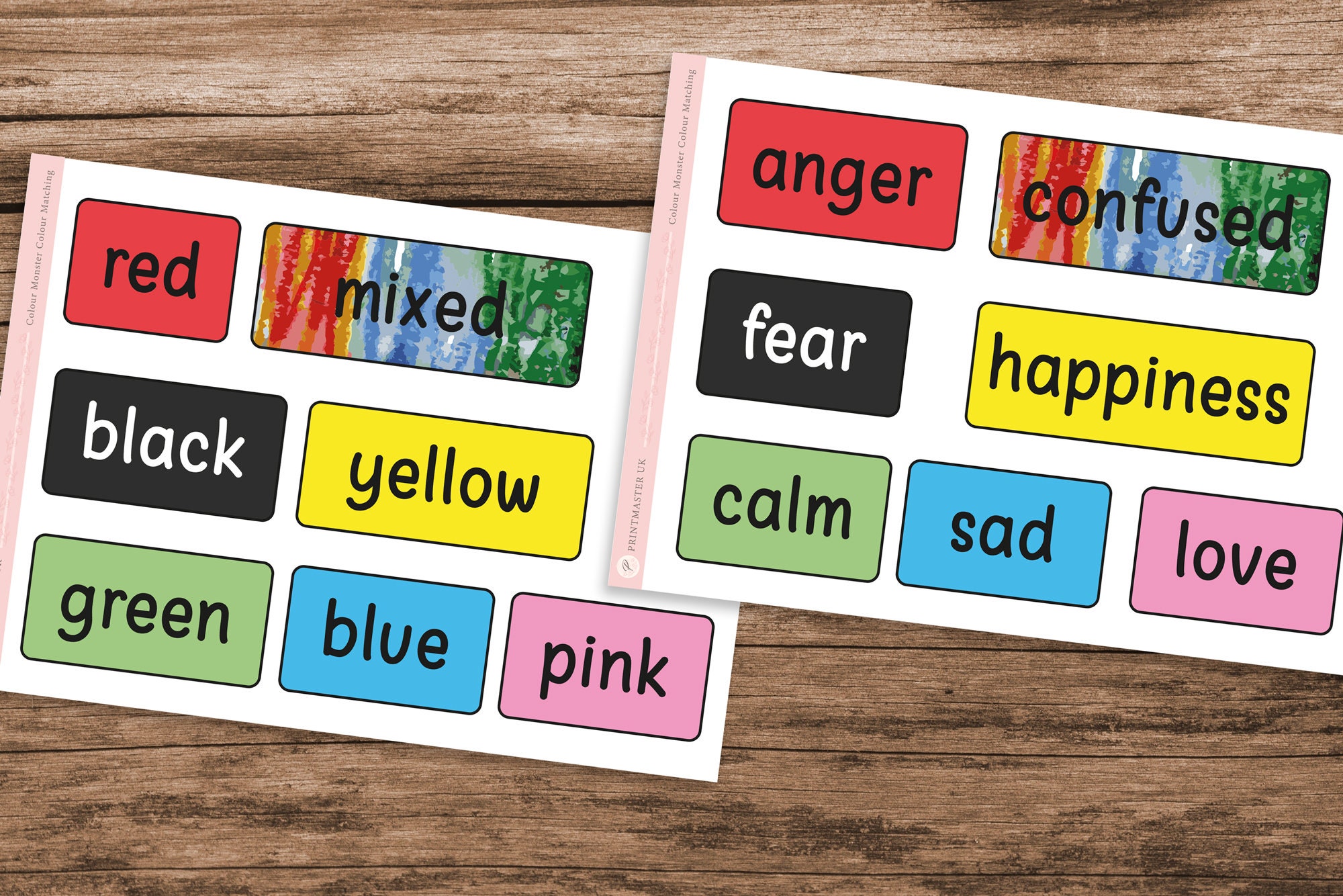 PRINTABLE Colour Monster Emotions Feelings Colours - Etsy Australia