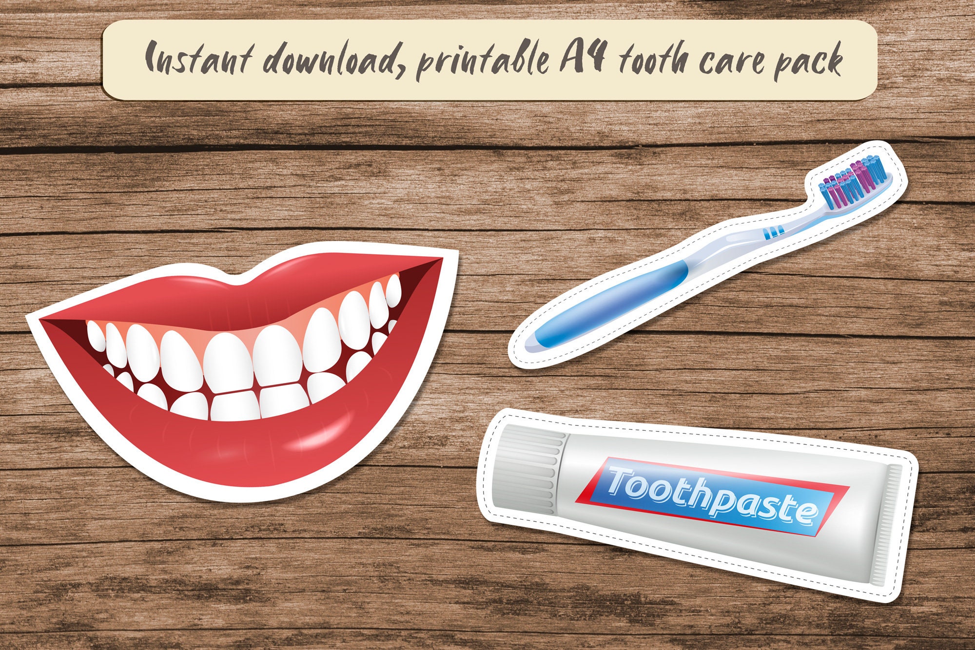 PRINTABLE, Download, Tooth, Teeth, Oral Care/ Hygiene, Dental, EYFS