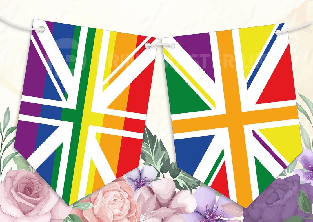 PRINTABLE, Rainbow, Union Jack, Union Flag, Party, Bunting, LGBTQ ...